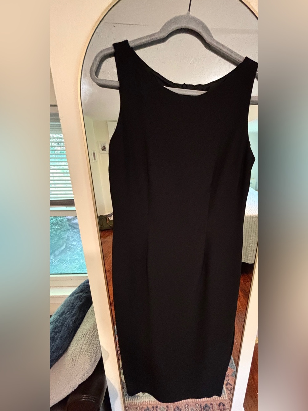 Talbots Black Sleeveless Midi Shift Dress
